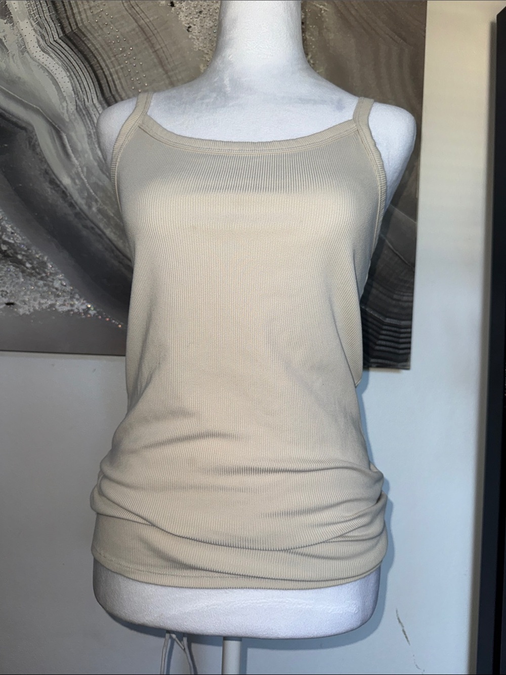 No Boundaries Ribbed Tank Top in Beige